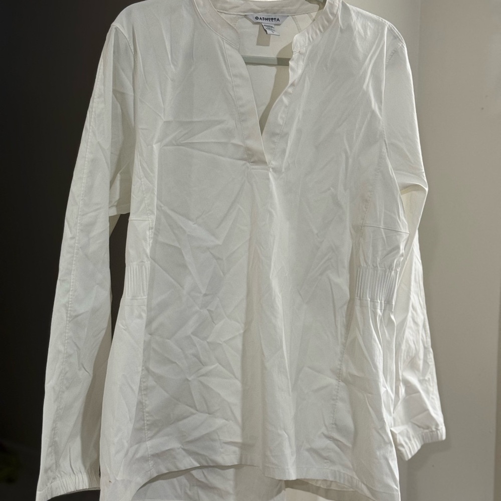 Athleta White Long-Sleeve V-Neck Tunic